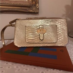 Sharif Gold Textured Clutch